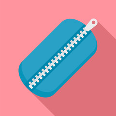Blue school box icon. Flat illustration of blue school box vector icon for web design