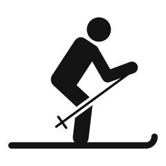 Man ski icon. Simple illustration of man ski vector icon for web design isolated on white background