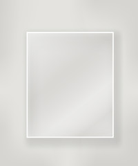 Empty white frame with a glass. Vector layout