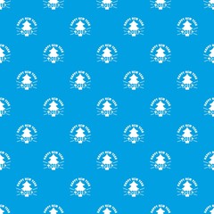 Vintage christmas tree pattern vector seamless blue repeat for any use