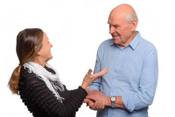 Senior couple sharing a laugh