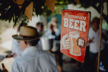 Bar sign during party