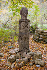 wooden totem, pagan idol in Russia