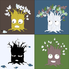 Seasonal tree changes vector characters