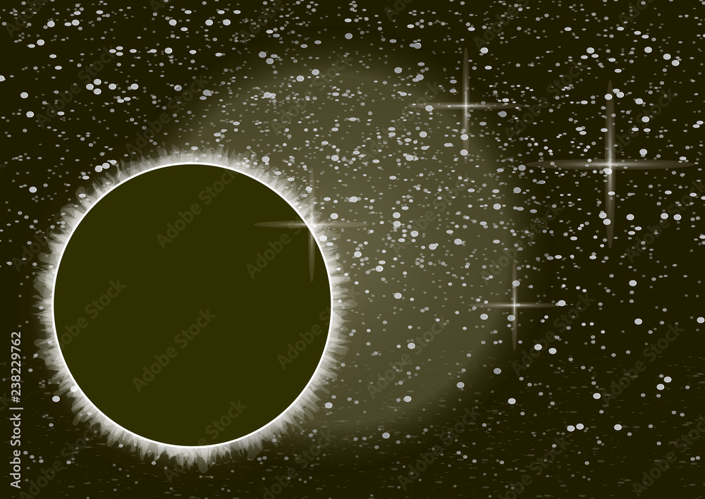 Wall mural abstract universe. creative background outer space with eclipse. vector illustration.
