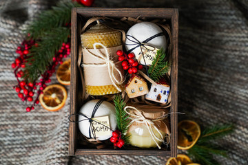 Gift for man / New Year's gift in a wooden box