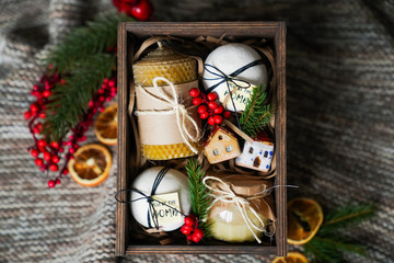 Gift for man / New Year's gift in a wooden box