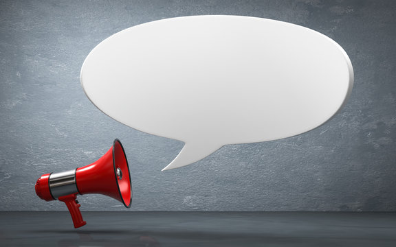 3D Illustration Megaphone mit Sprechblase