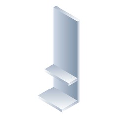 Empty market shelf icon. Isometric of empty market shelf vector icon for web design isolated on white background