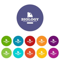 Element biology icons color set vector for any web design on white background