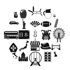 Explore the country icons set. Simple set of 25 explore the country vector icons for web isolated on white background