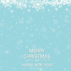 Winter white background christmas made of snowflake and snow with blank copy space for your text, Vector illustration