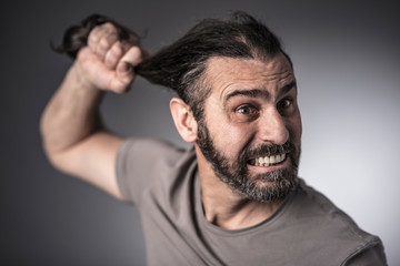 Fototapeta premium angry man portrait studio shot