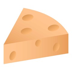 Piece of cheese icon. Isometric of piece of cheese vector icon for web design isolated on white background