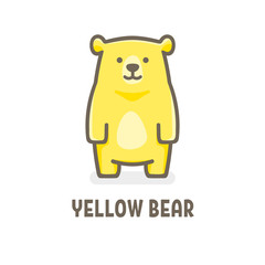  illustration yellow bear, cheerful bear