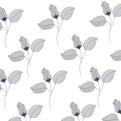 flowers with branches and leaves pattern