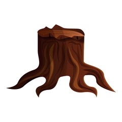 Old forest tree stump icon. Cartoon of old forest tree stump vector icon for web design isolated on white background
