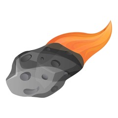 Flame meteorite icon. Cartoon of flame meteorite vector icon for web design isolated on white background