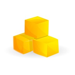 Cube of mango icon. Cartoon of cube of mango vector icon for web design isolated on white background