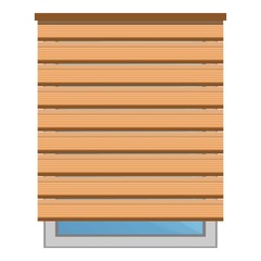 Wood sun blind icon. Cartoon of wood sun blind vector icon for web design isolated on white background
