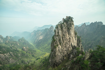 Early morning in the mountains of Huashan