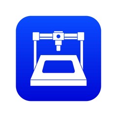 3D printer icon digital blue for any design isolated on white vector illustration