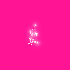 Happy Valentines Day greeting card. I Love You. 14 February. Holiday background with text I Love You phrase., light, stars on plastic pink backgraund. Vector Illustration