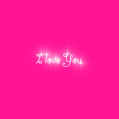 Happy Valentines Day greeting card. I Love You. 14 February. Holiday background with text I Love You phrase., light, stars on plastic pink backgraund. Vector Illustration