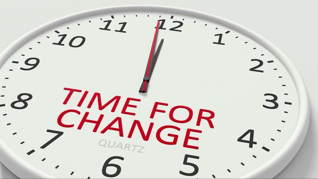 Time for change clock text modern bright style