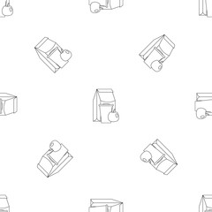 Lunch apple pack icon. Outline illustration of lunch apple pack vector icon for web design isolated on white background