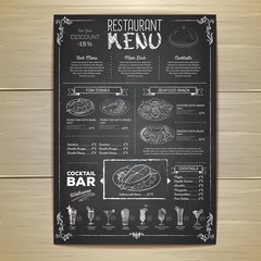 Chalk drawing restaurant menu design