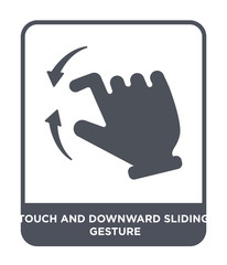 touch and downward sliding gesture icon vector