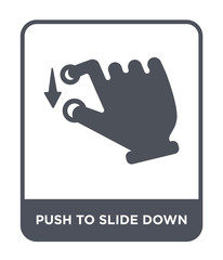 push to slide down icon vector