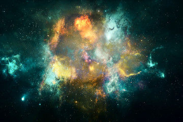 Naklejka premium Abstract Beautiful Artificial Multicolored Smooth Nebula Galaxy Artwork