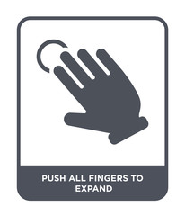 Obraz premium push all fingers to expand icon vector