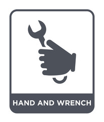 hand and wrench icon vector