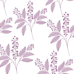 flowers with branches and leaves pattern