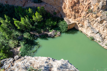 Fototapeta na wymiar Aerial view of River Turia canyon near Chulilla, Valencia, Spain