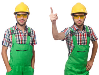 Industrial worker isolated on white 