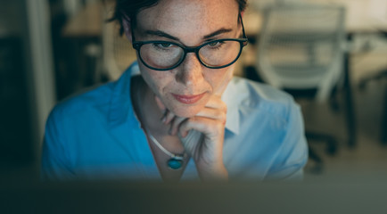 Portrait of a businesswoman working in office