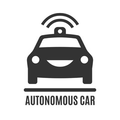  Autonomous car icon. Driverless self drive sensor smart vehicle silhouette sign.