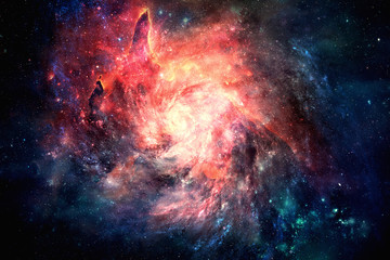 Fototapeta na wymiar Abstract Unique Multicolored Glowing Nebula Spiral Galaxy Artwork Background