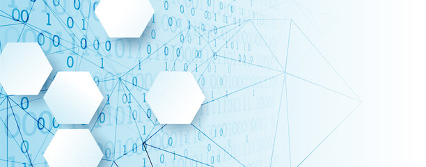 Technology background. Big data concept. Binary computer code.  Vector illustration.