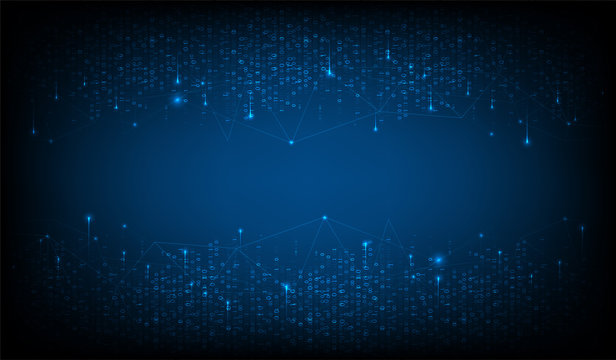 Technology background. Big data concept. Binary computer code.  Vector illustration.