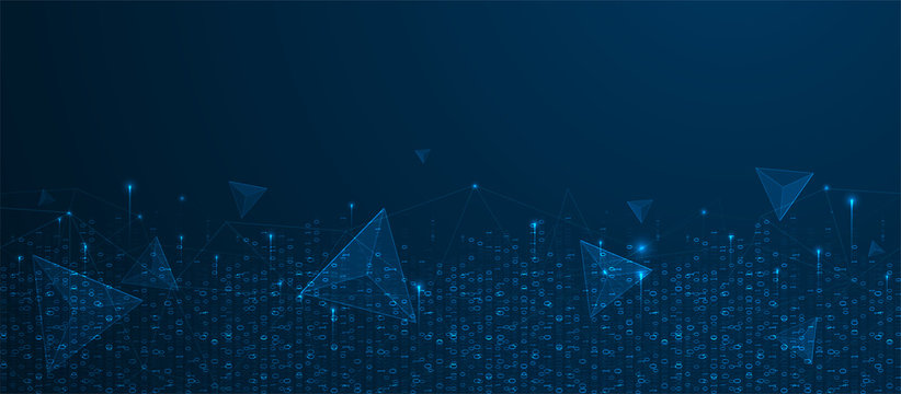 Technology background. Big data concept. Binary computer code.  Vector illustration.