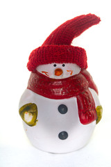 New year snowman on white background