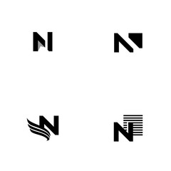 Letter N Set Idea Abstract Business Monogram Logo