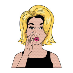 woman telling a secret avatar character