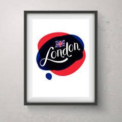 London Concept with Abstract Design in a Frame