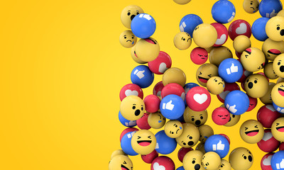 Emoji emoticon character background collection. 3D Rendering